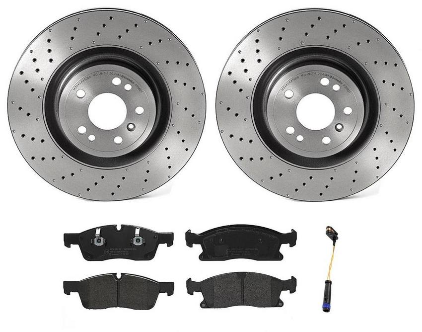 Mercedes Brakes Kit - Brembo Pads and Rotors Front (350mm) (Low-Met) 1664211500 - Brembo 3342255KIT